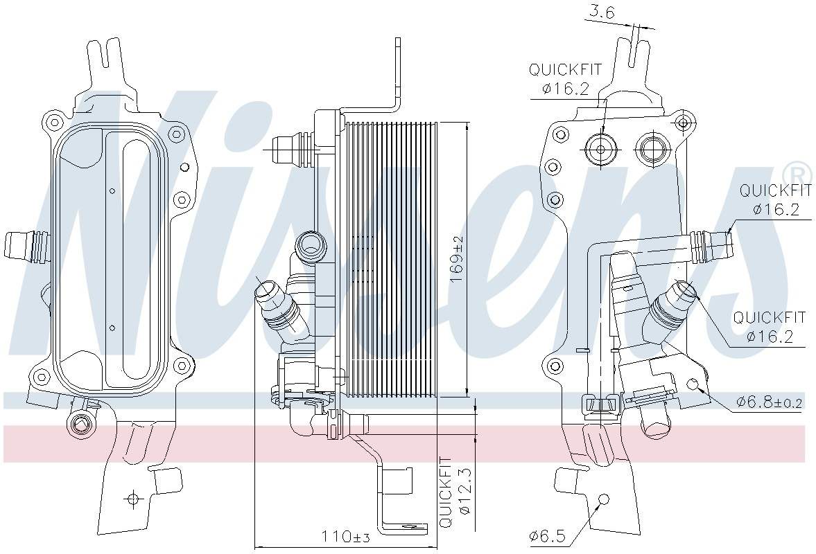 Nissens Automatic Transmission Oil Cooler  top view frsport 90838