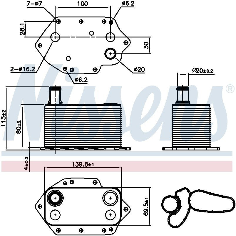 Nissens Engine Oil Cooler  top view frsport 90905