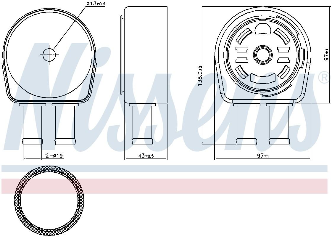 Nissens Engine Oil Cooler  top view frsport 90946