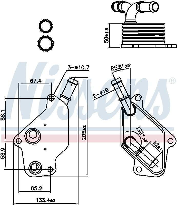 Nissens Engine Oil Cooler  top view frsport 90965