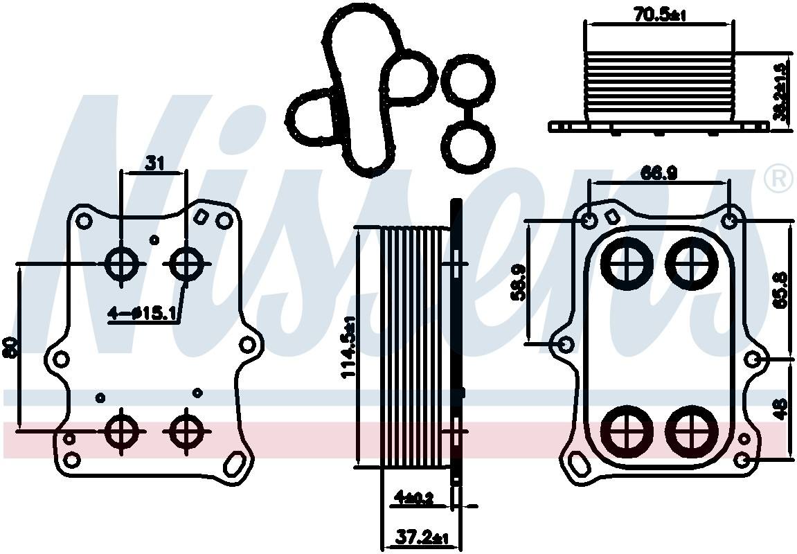 Nissens Engine Oil Cooler  top view frsport 90969