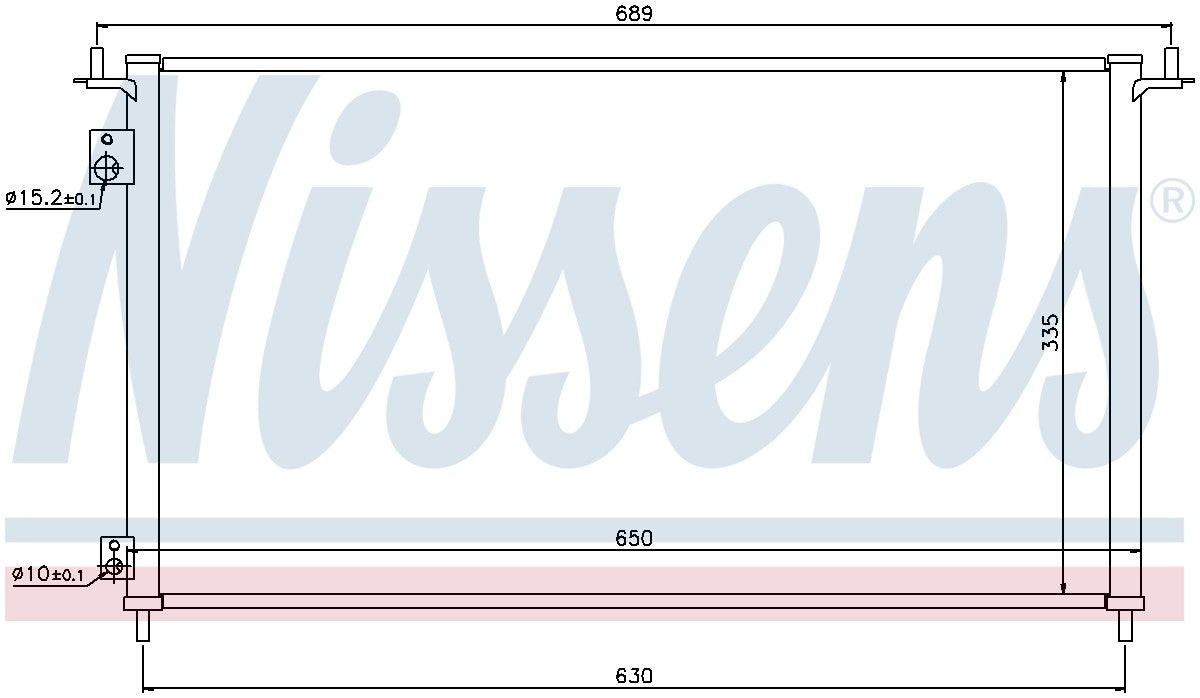 Nissens A/C Condenser  top view frsport 940162