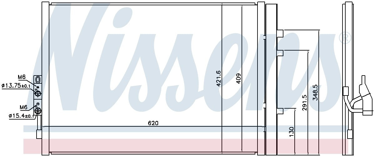 Nissens A/C Condenser  top view frsport 940227