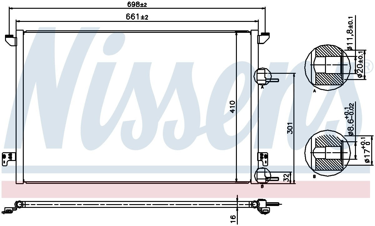 Nissens A/C Condenser  top view frsport 940320