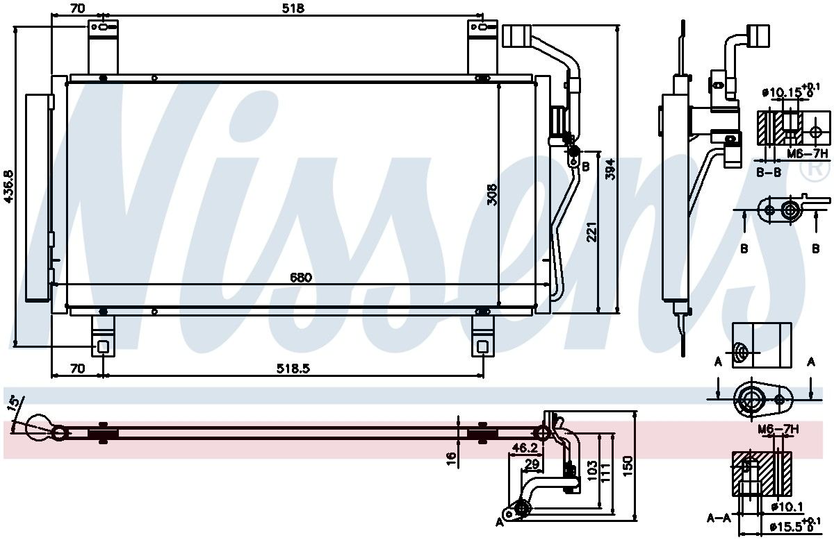 Nissens A/C Condenser  top view frsport 940352