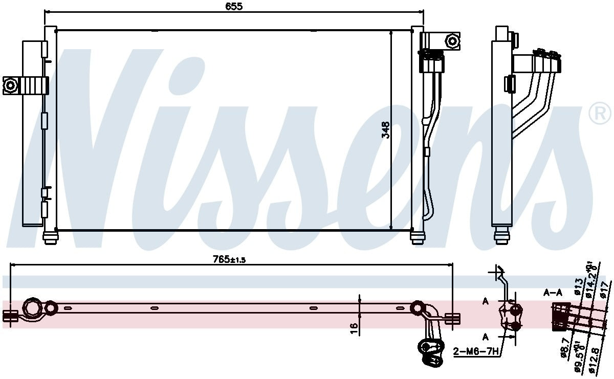 Nissens A/C Condenser  top view frsport 940360