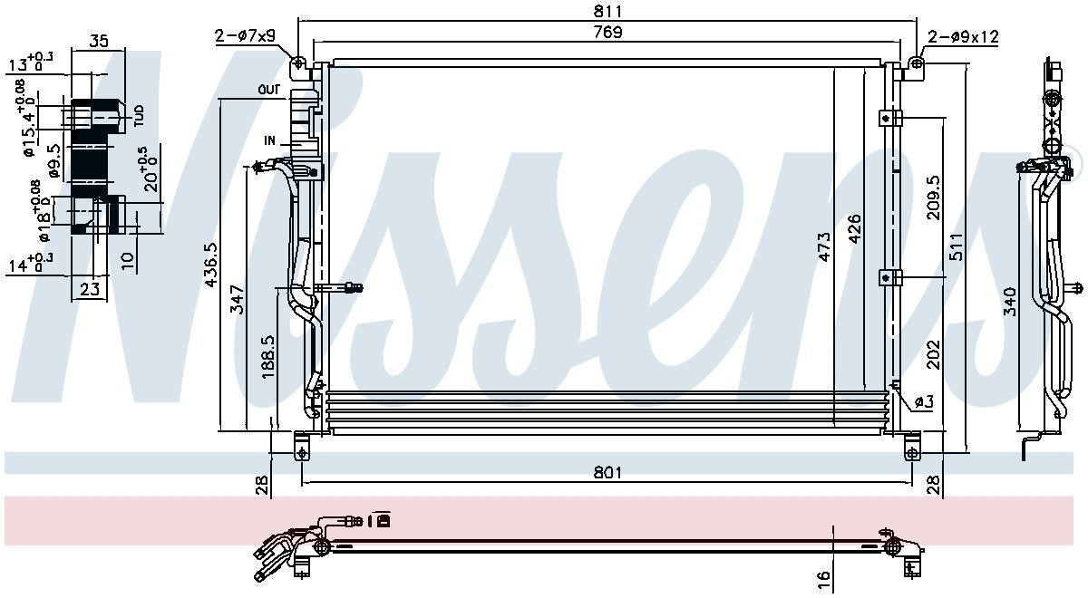 Nissens A/C Condenser  top view frsport 940451