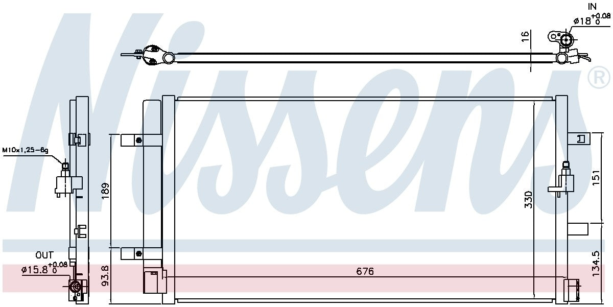 Nissens A/C Condenser  top view frsport 940453