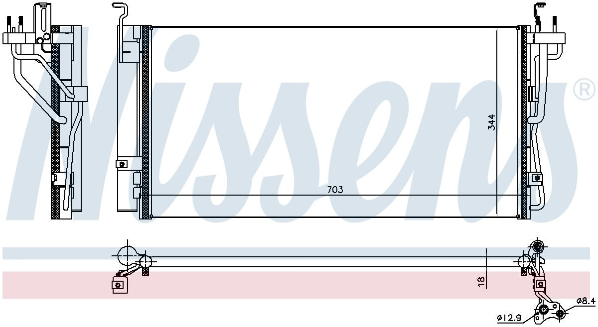 Nissens A/C Condenser  top view frsport 940552