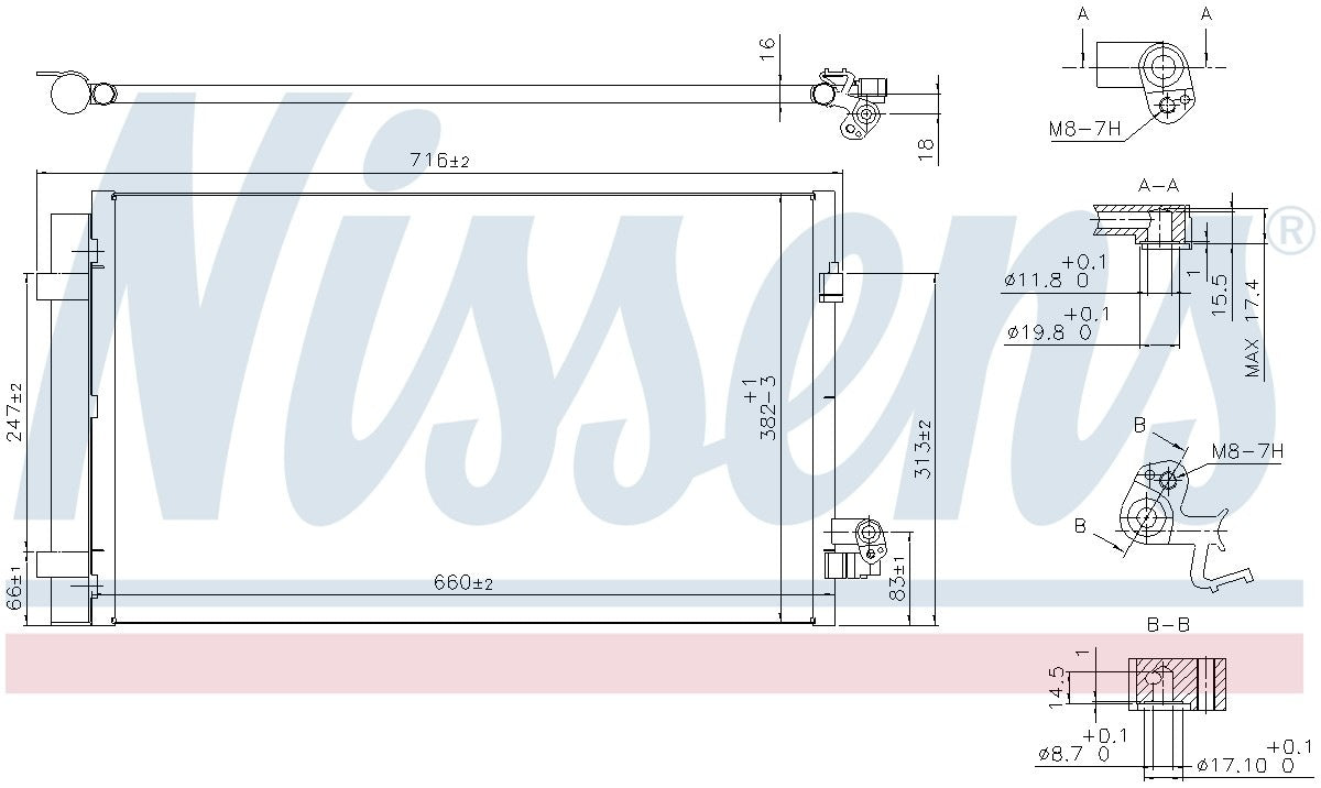 Nissens A/C Condenser  top view frsport 940750