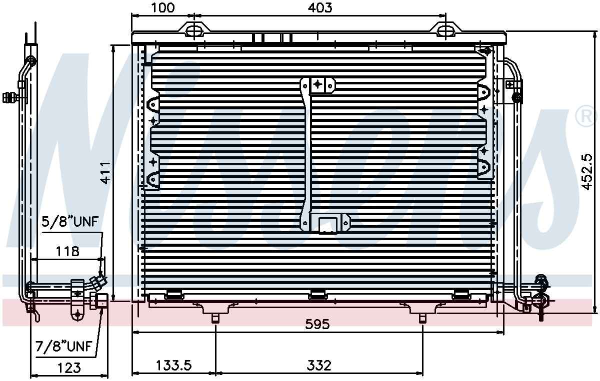 Nissens A/C Condenser  top view frsport 94284