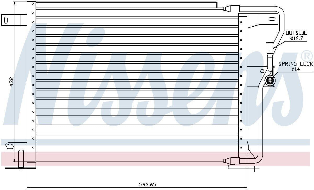 Nissens A/C Condenser  top view frsport 94346