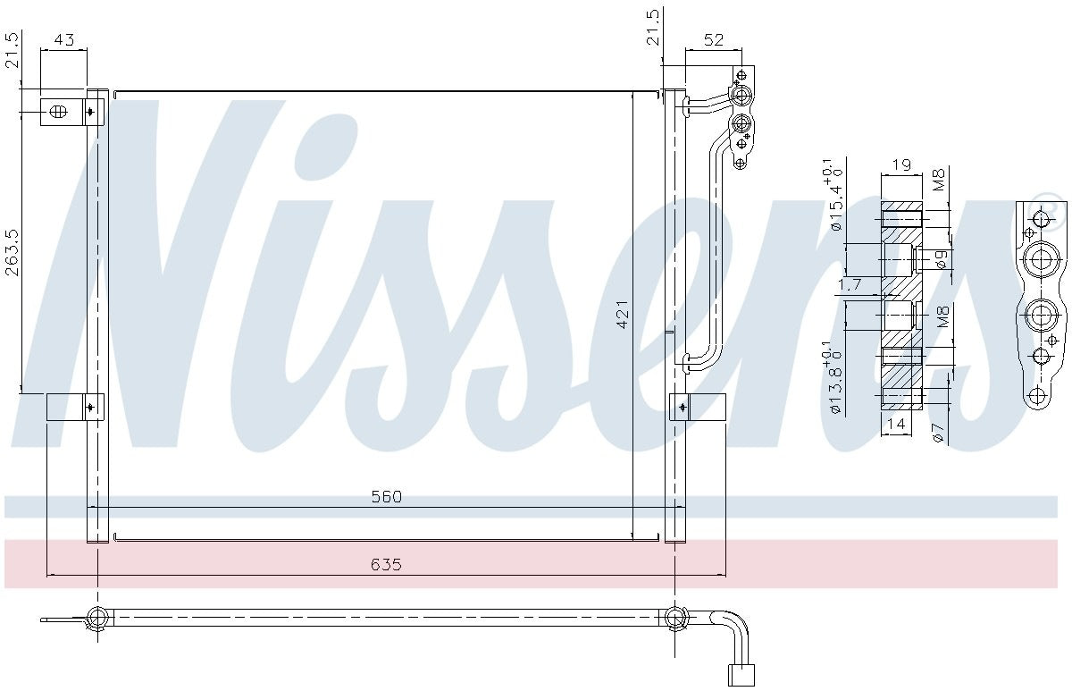 Nissens A/C Condenser  top view frsport 94431