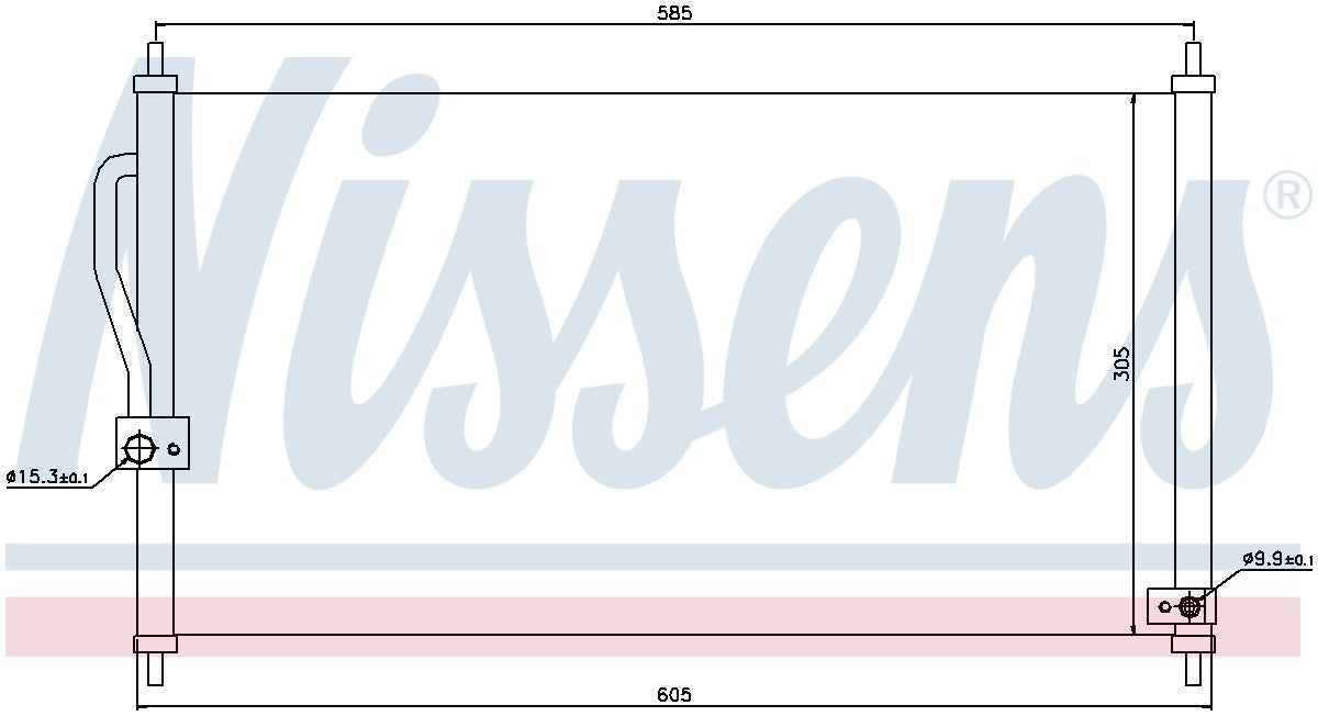 Nissens A/C Condenser  top view frsport 94458