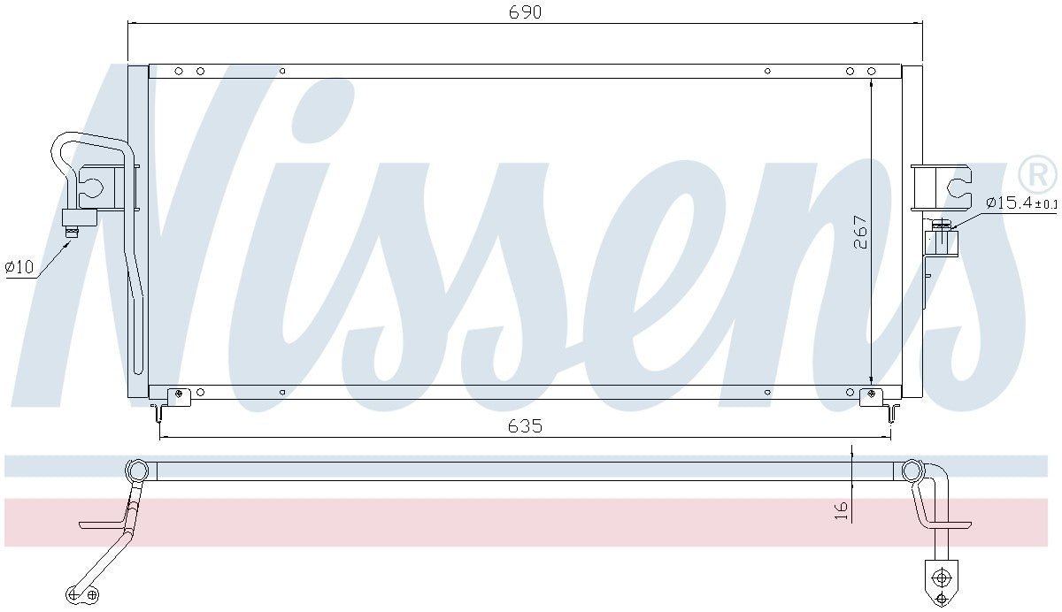 Nissens A/C Condenser  top view frsport 94494