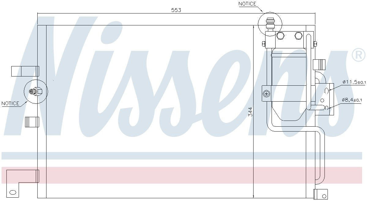 Nissens A/C Condenser  top view frsport 94504