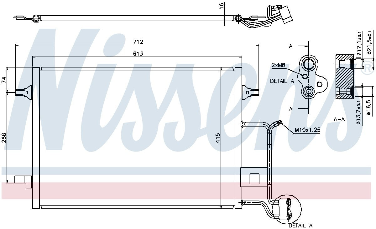 Nissens A/C Condenser  top view frsport 94601