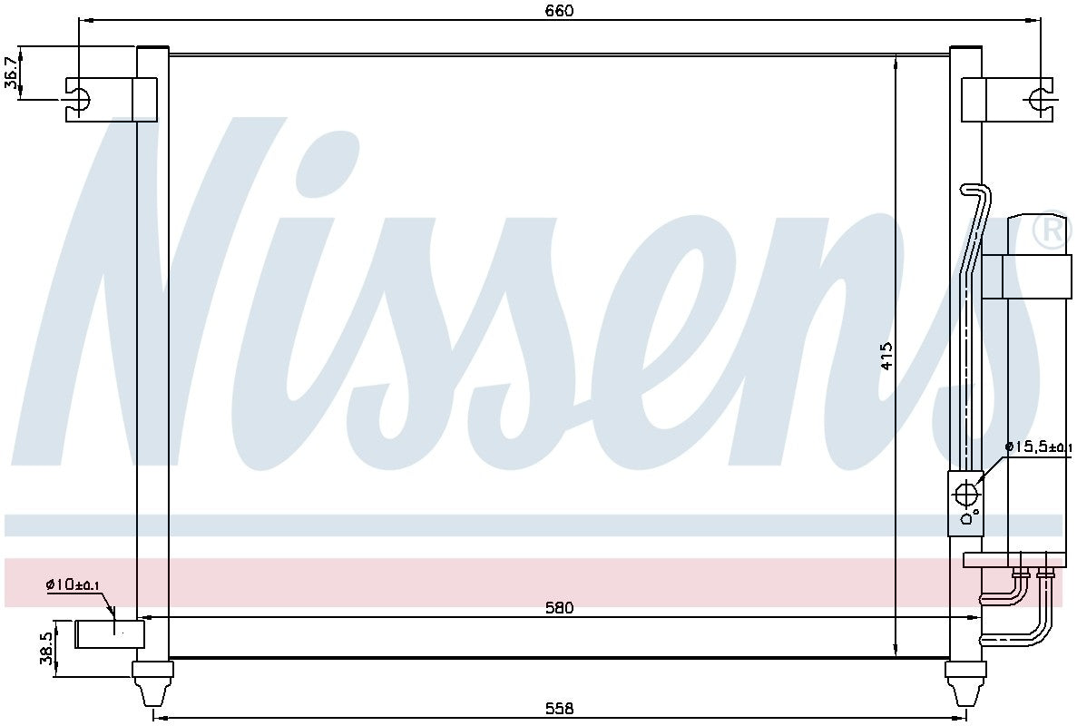 Nissens A/C Condenser  top view frsport 94641