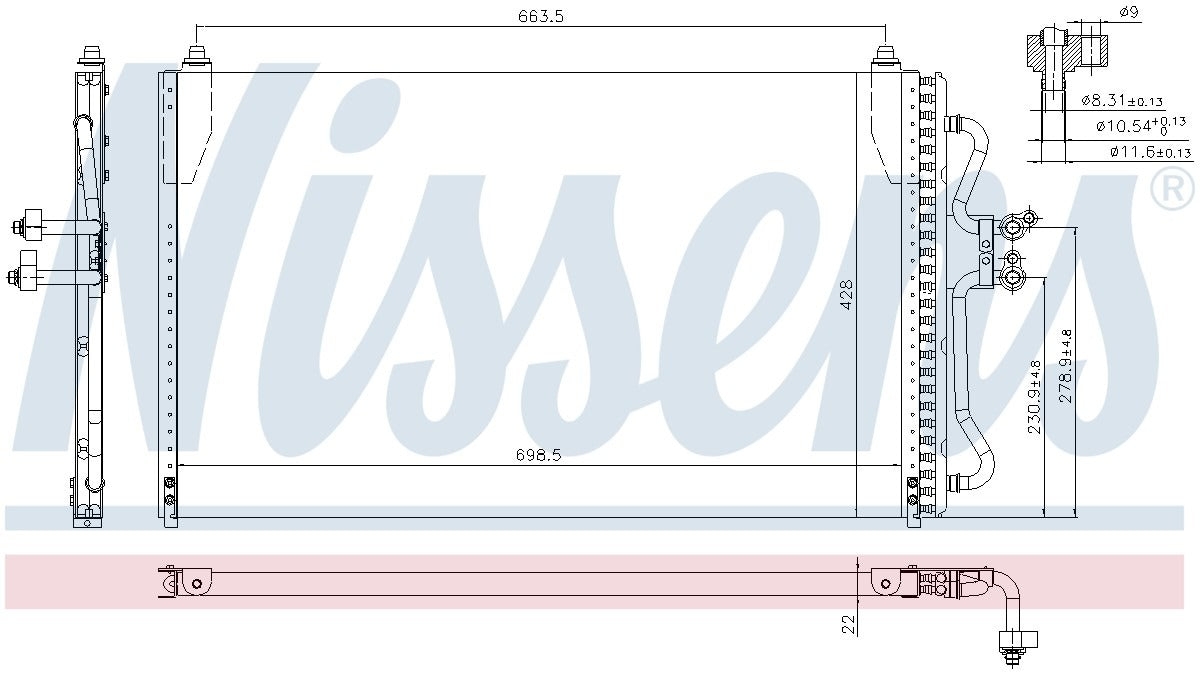 Nissens A/C Condenser  top view frsport 94731