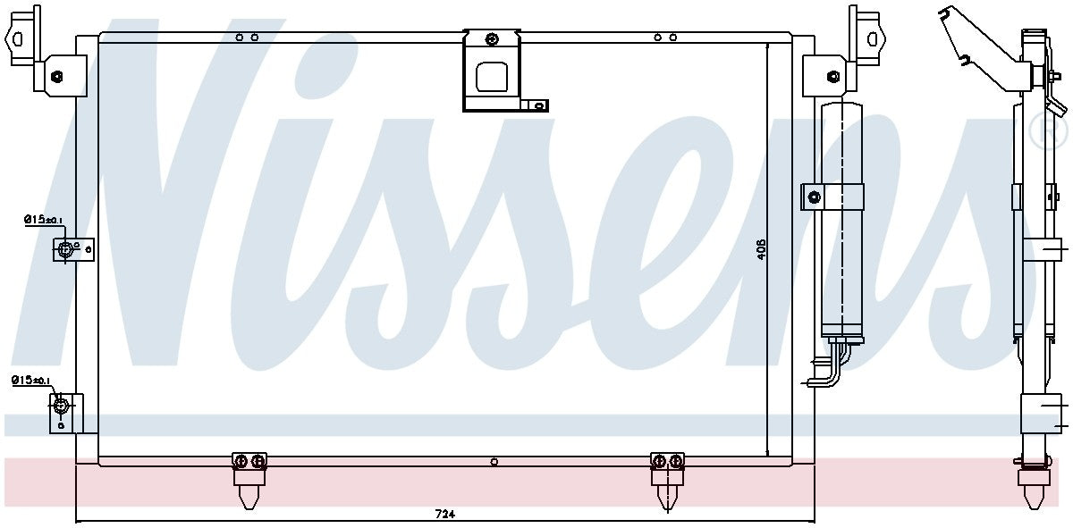 Nissens A/C Condenser  top view frsport 94789