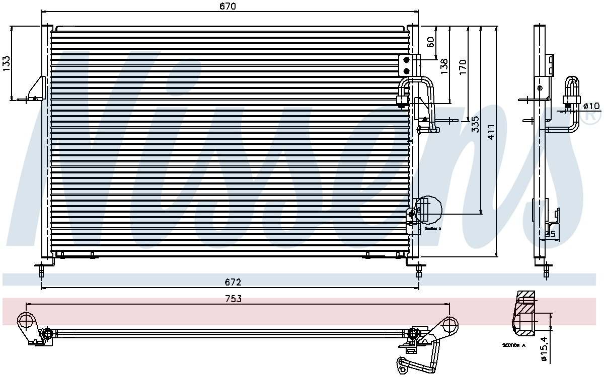 Nissens A/C Condenser  top view frsport 94808