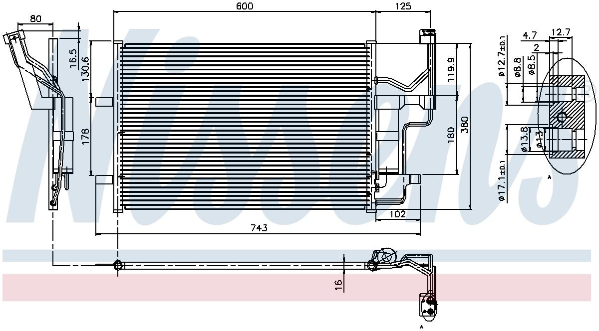 Nissens A/C Condenser  top view frsport 94902