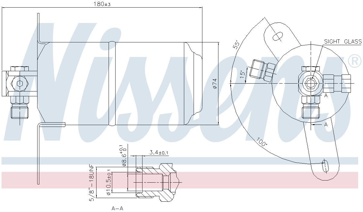 Nissens A/C Receiver Drier  top view frsport 95025