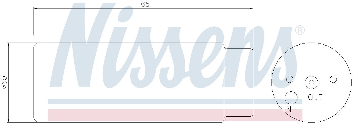 Nissens A/C Receiver Drier  top view frsport 95380