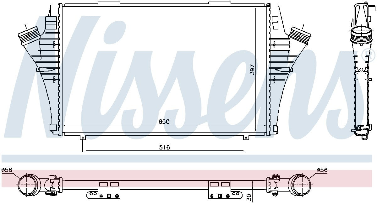 Nissens Turbocharger Intercooler  top view frsport 96376