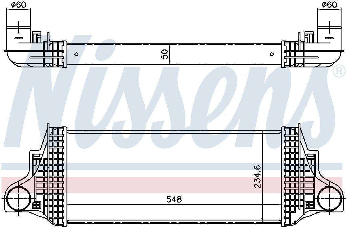 Nissens Turbocharger Intercooler  top view frsport 96419