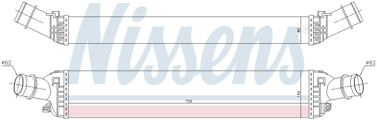 Nissens Turbocharger Intercooler  top view frsport 96618