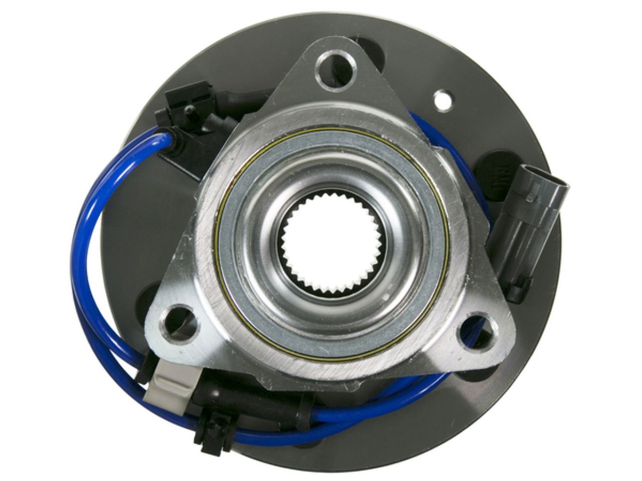 Moog Hub Assembly:Wheel Hub and Bearing Assembly,Front,Cadillac,Chevy