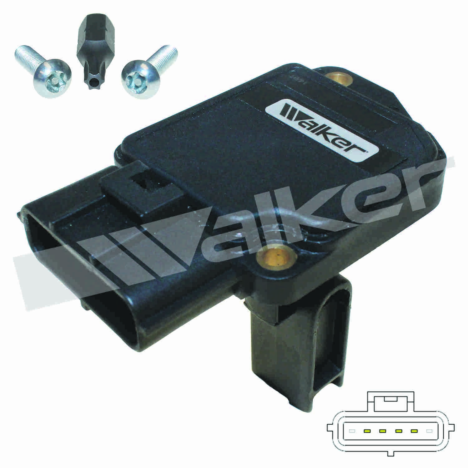 Walker Products Walker Products 245-1158 Mass Air Flow Sensor  top view frsport 245-1158