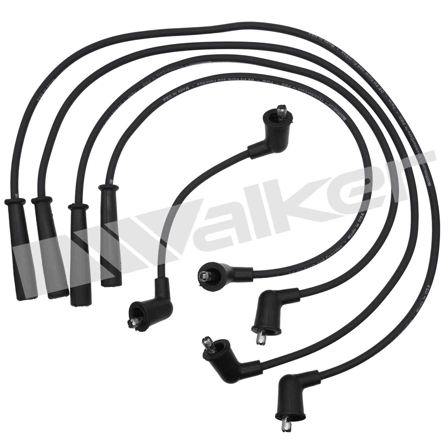 Walker Products ThunderCore PRO 924-1082 Spark Plug Wire Set 7MM 4-CYL  top view frsport 924-1082