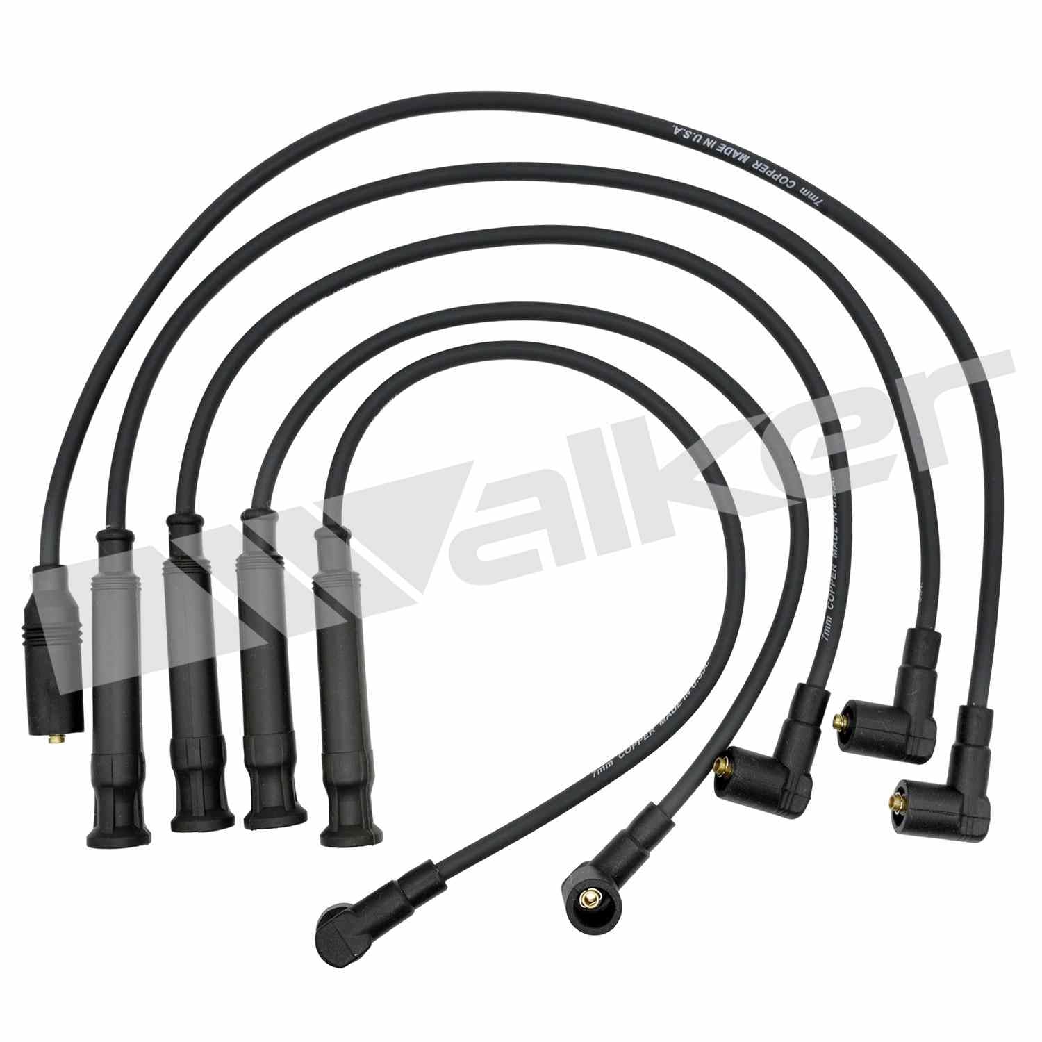 Walker Products ThunderCore PRO 924-1101 Spark Plug Wire Set 7MM 4-CYL  top view frsport 924-1101