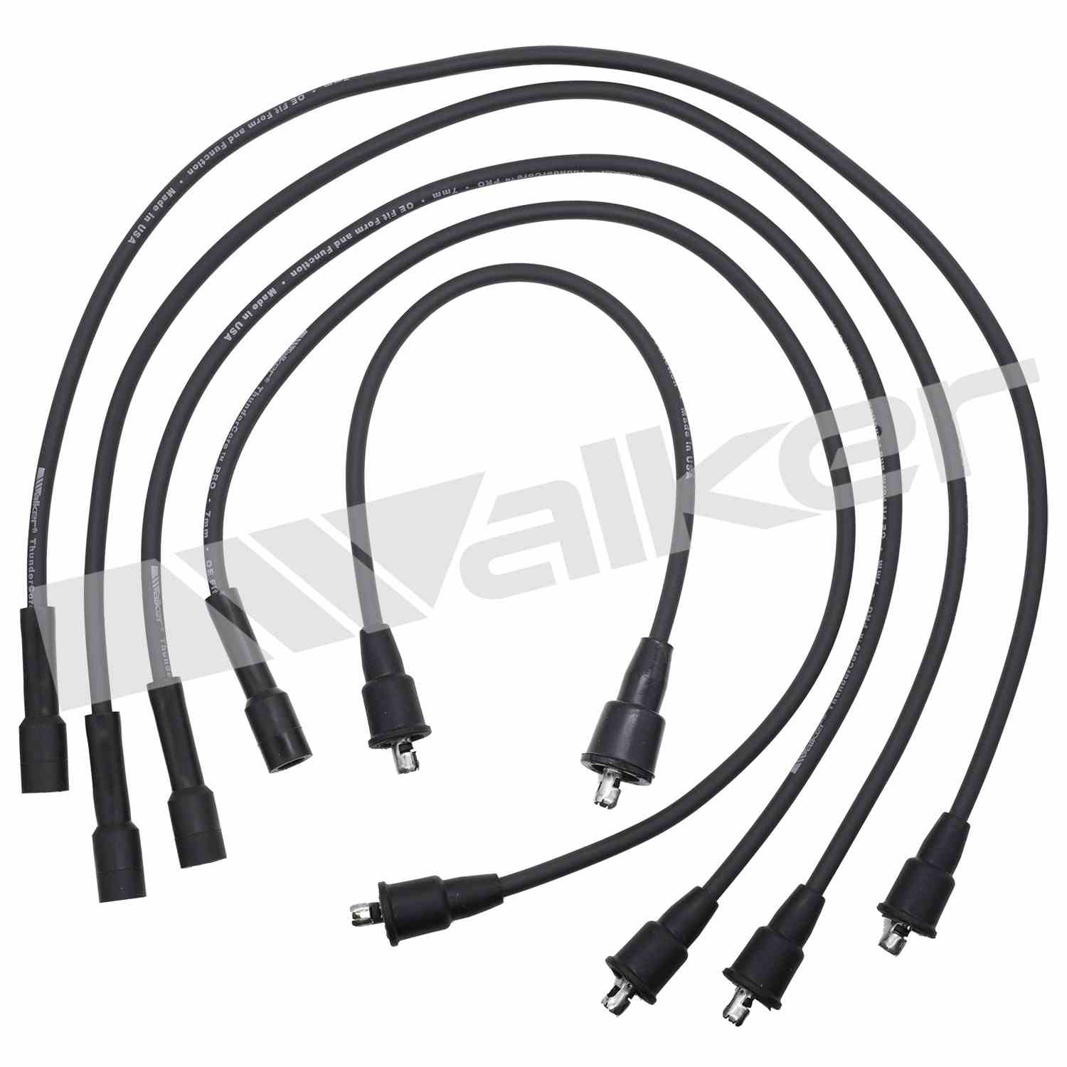 Walker Products ThunderCore PRO 924-1162 Spark Plug Wire Set 7MM 4-CYL  top view frsport 924-1162