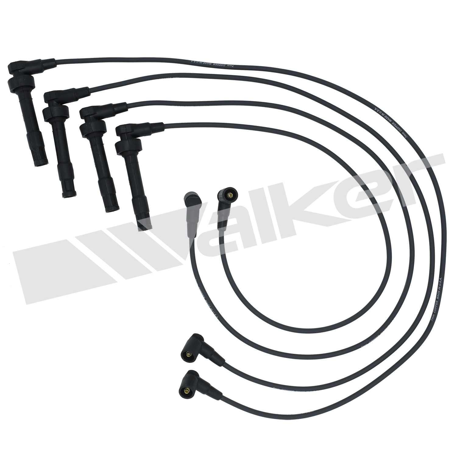 walker products thundercore pro 924-1204 spark plug wire set 7mm 4-cyl  frsport 924-1204