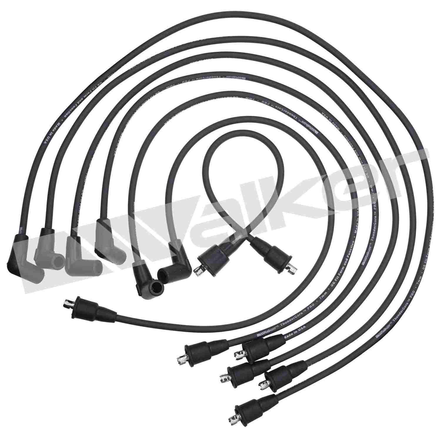 walker products thundercore pro 924-1258 spark plug wire set 7mm 6-cyl  frsport 924-1258