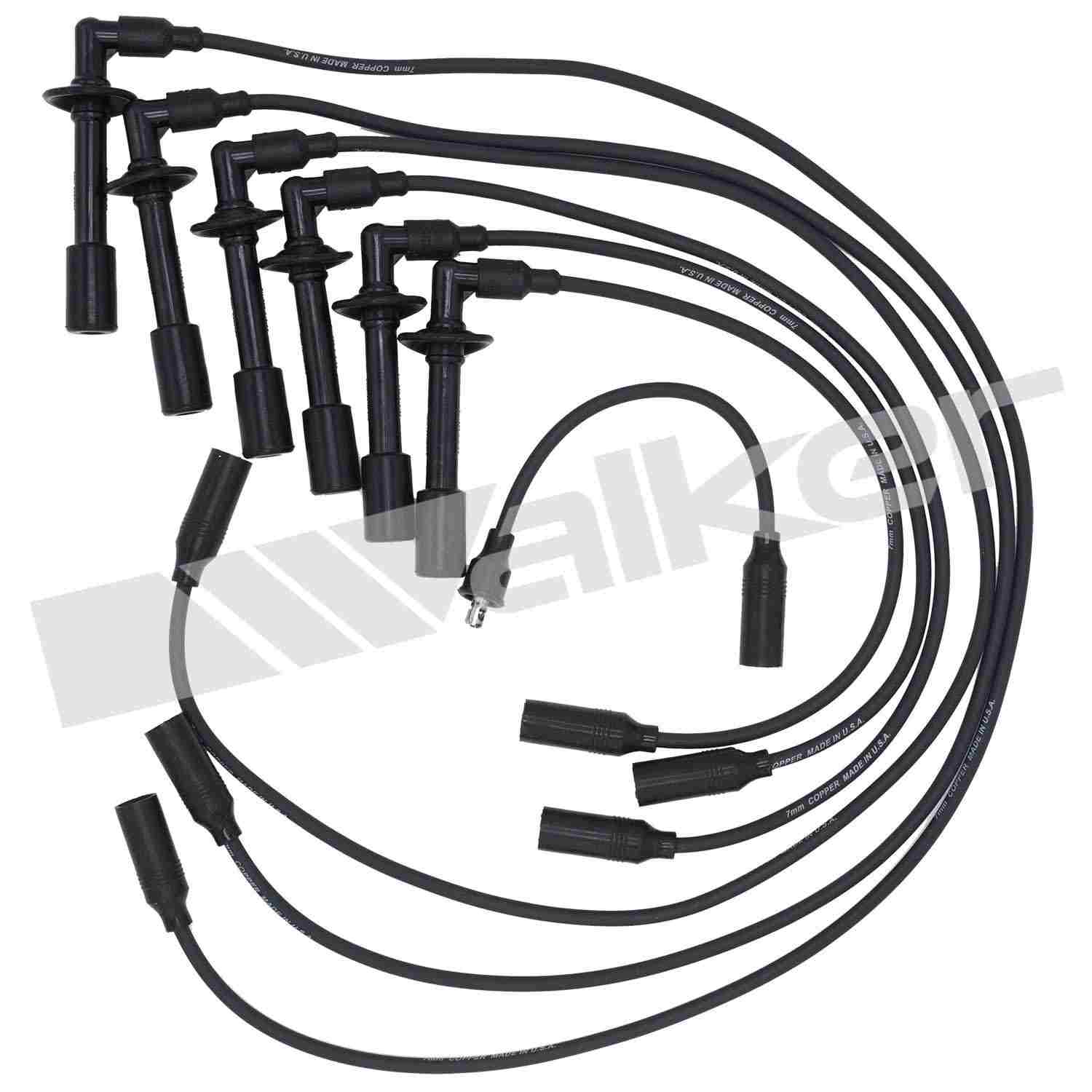 Walker Products ThunderCore PRO 924-1263 Spark Plug Wire Set 7MM 6-CYL  top view frsport 924-1263