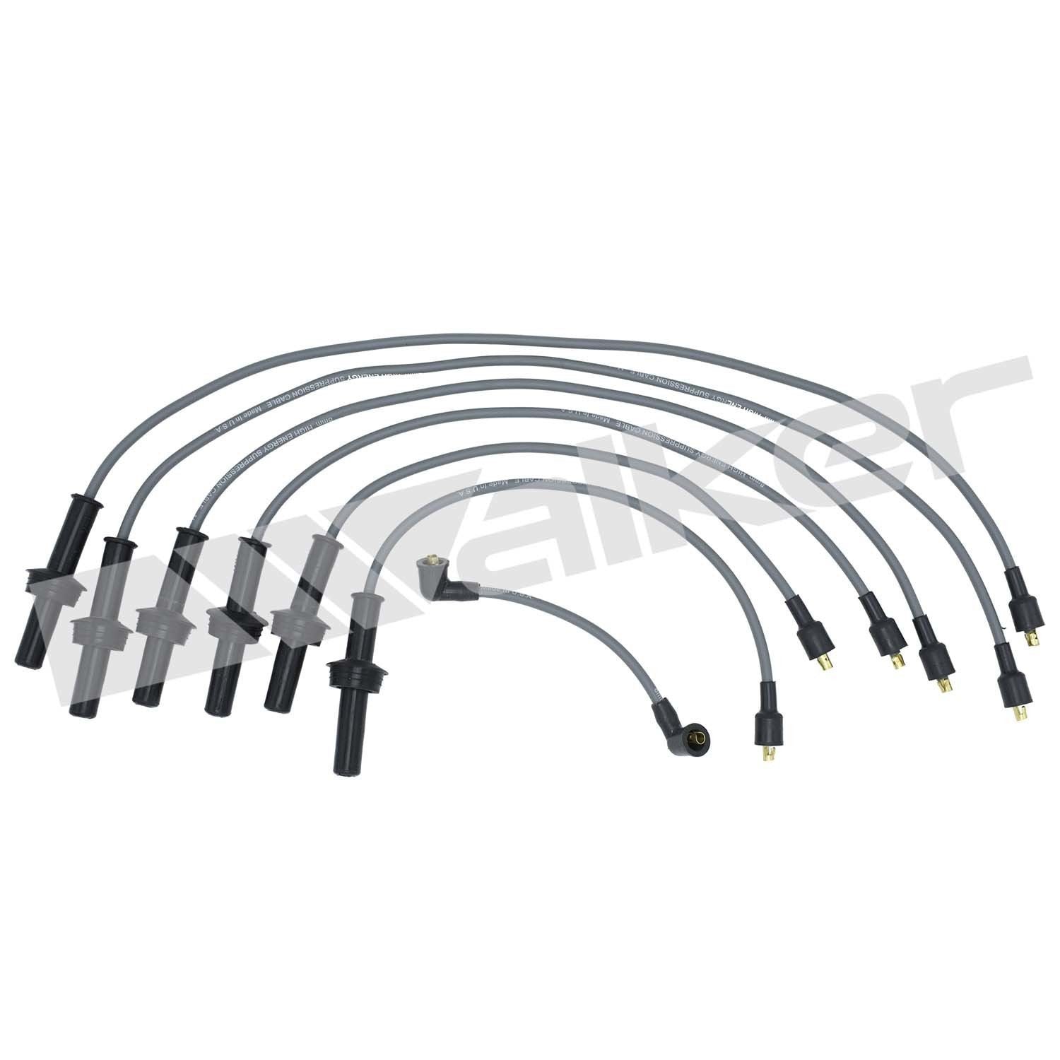 Walker Products ThunderCore PRO 924-1267 Spark Plug Wire Set 8MM 6-CYL  top view frsport 924-1267