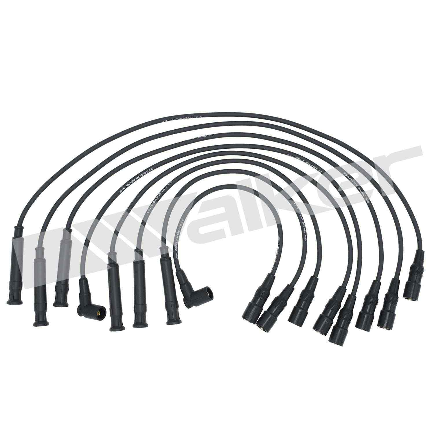 Walker Products ThunderCore PRO 924-1279 Spark Plug Wire Set 7MM 6-CYL  top view frsport 924-1279