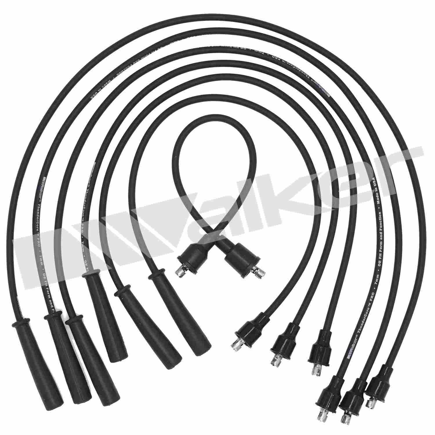 walker products thundercore pro 924-1291 spark plug wire set 7mm 6-cyl  frsport 924-1291