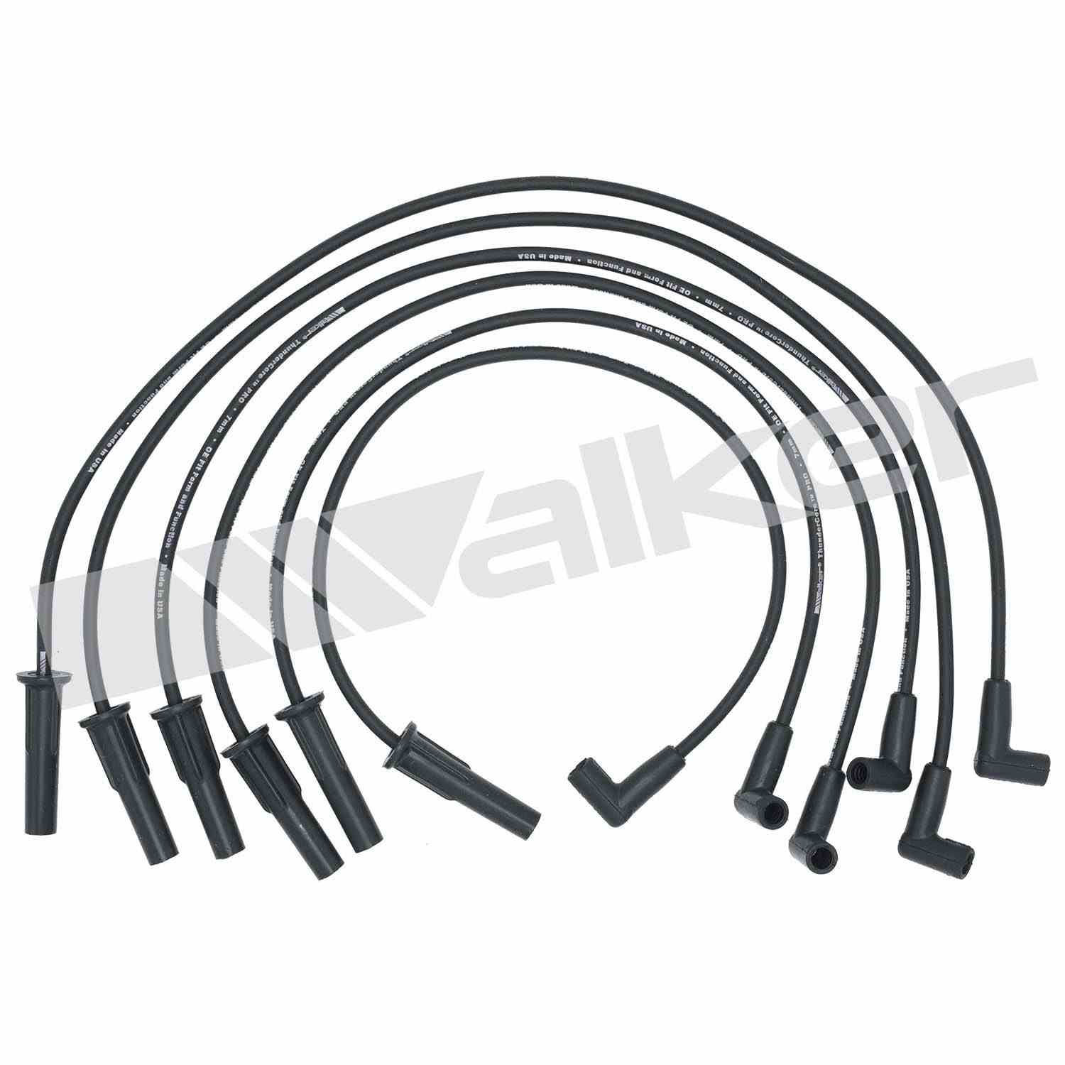 Walker Products ThunderCore PRO 924-1333 Spark Plug Wire Set 7MM 6-CYL  top view frsport 924-1333