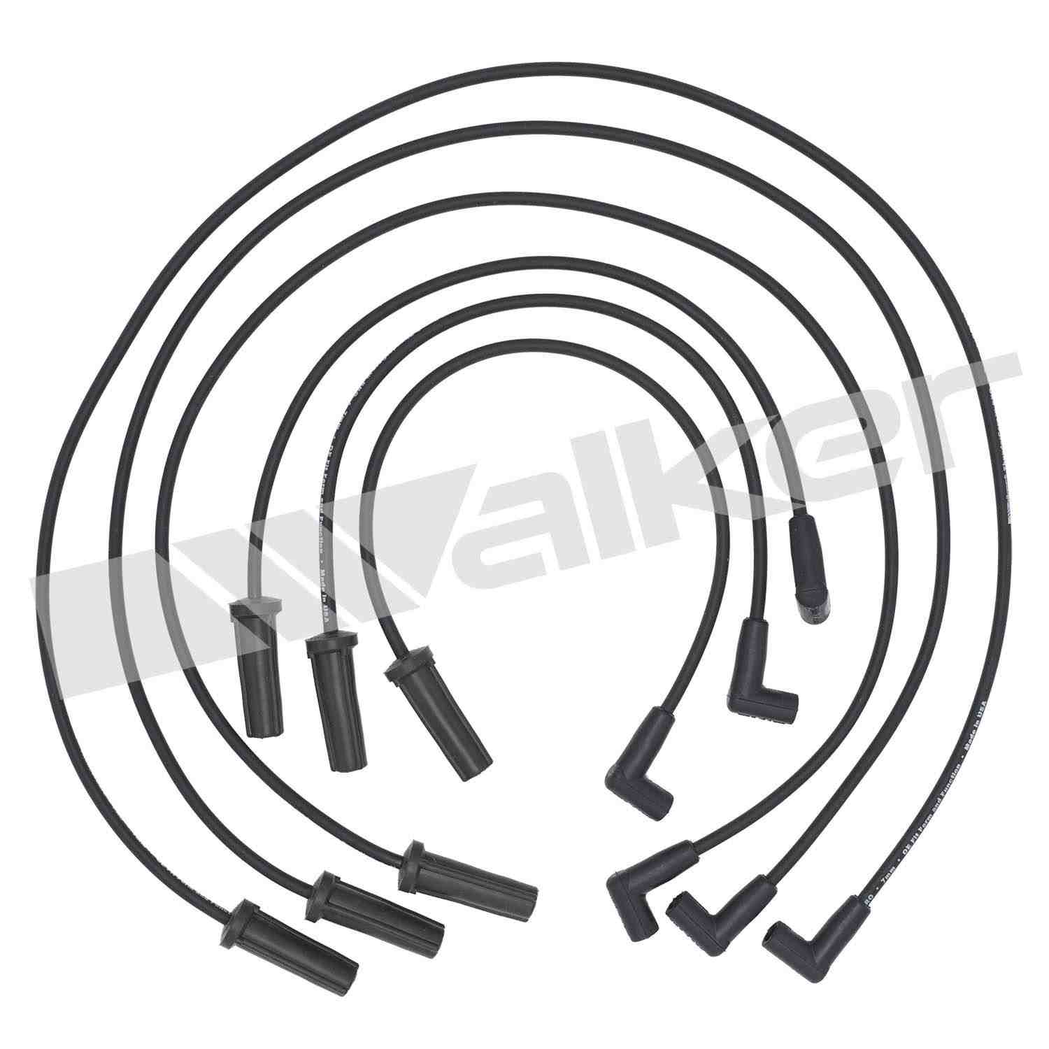 Walker Products ThunderCore PRO 924-1336 Spark Plug Wire Set 7MM 6-CYL  top view frsport 924-1336