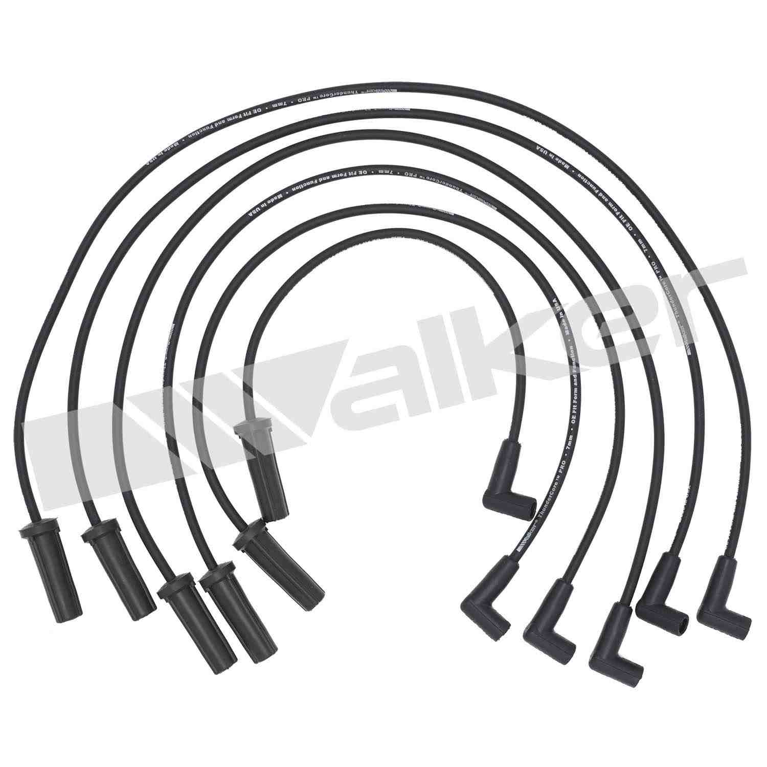 Walker Products ThunderCore PRO 924-1337 Spark Plug Wire Set  top view frsport 924-1337