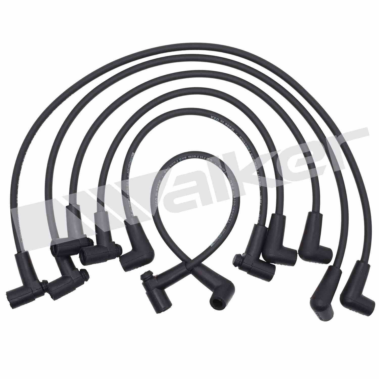 Walker Products ThunderCore PRO 924-1353 Spark Plug Wire Set 7MM 6-CYL  top view frsport 924-1353