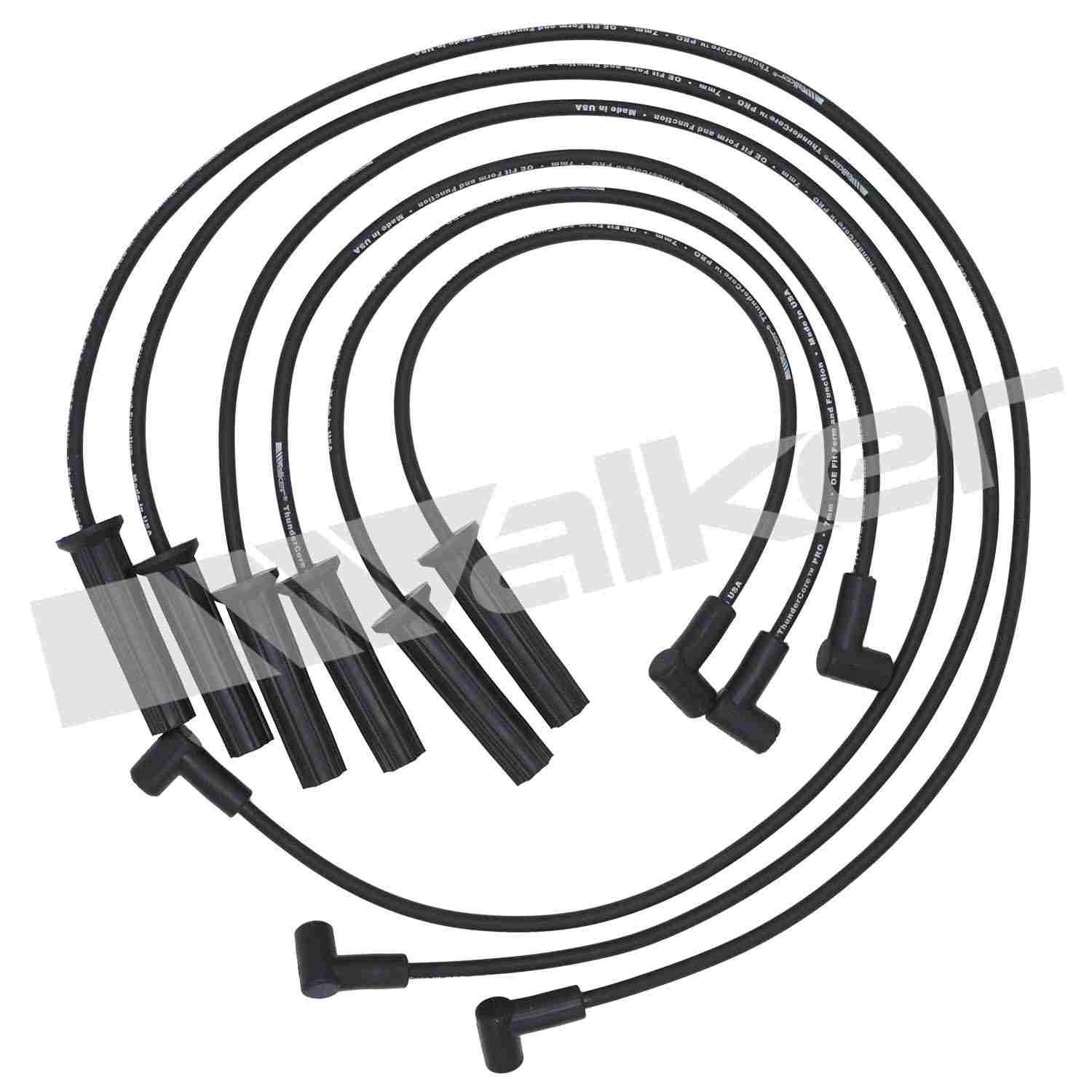 Walker Products ThunderCore PRO 924-1368 Spark Plug Wire Set  top view frsport 924-1368