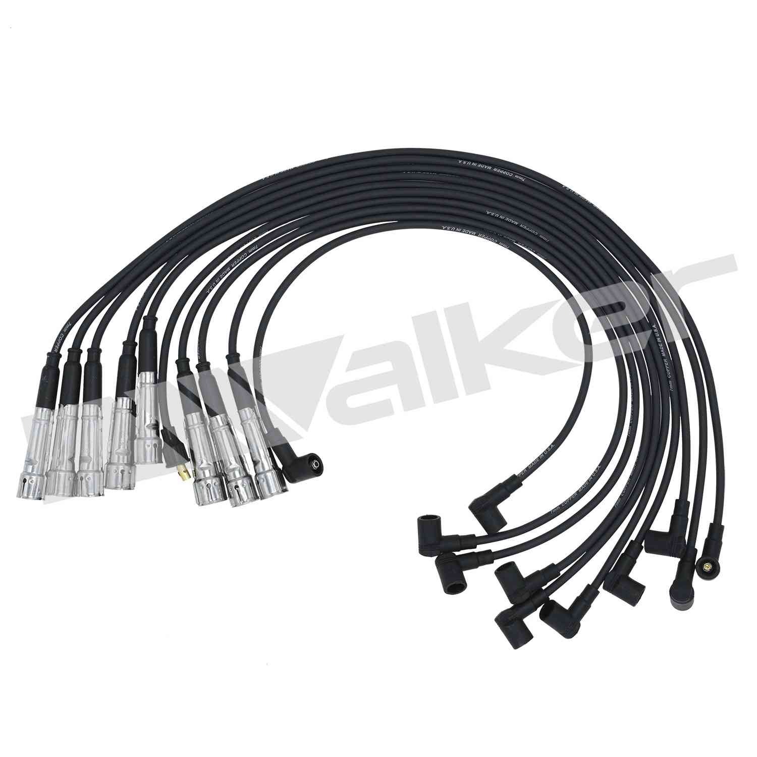 Walker Products ThunderCore PRO 924-1383 Spark Plug Wire Set 7MM 8-CYL  top view frsport 924-1383