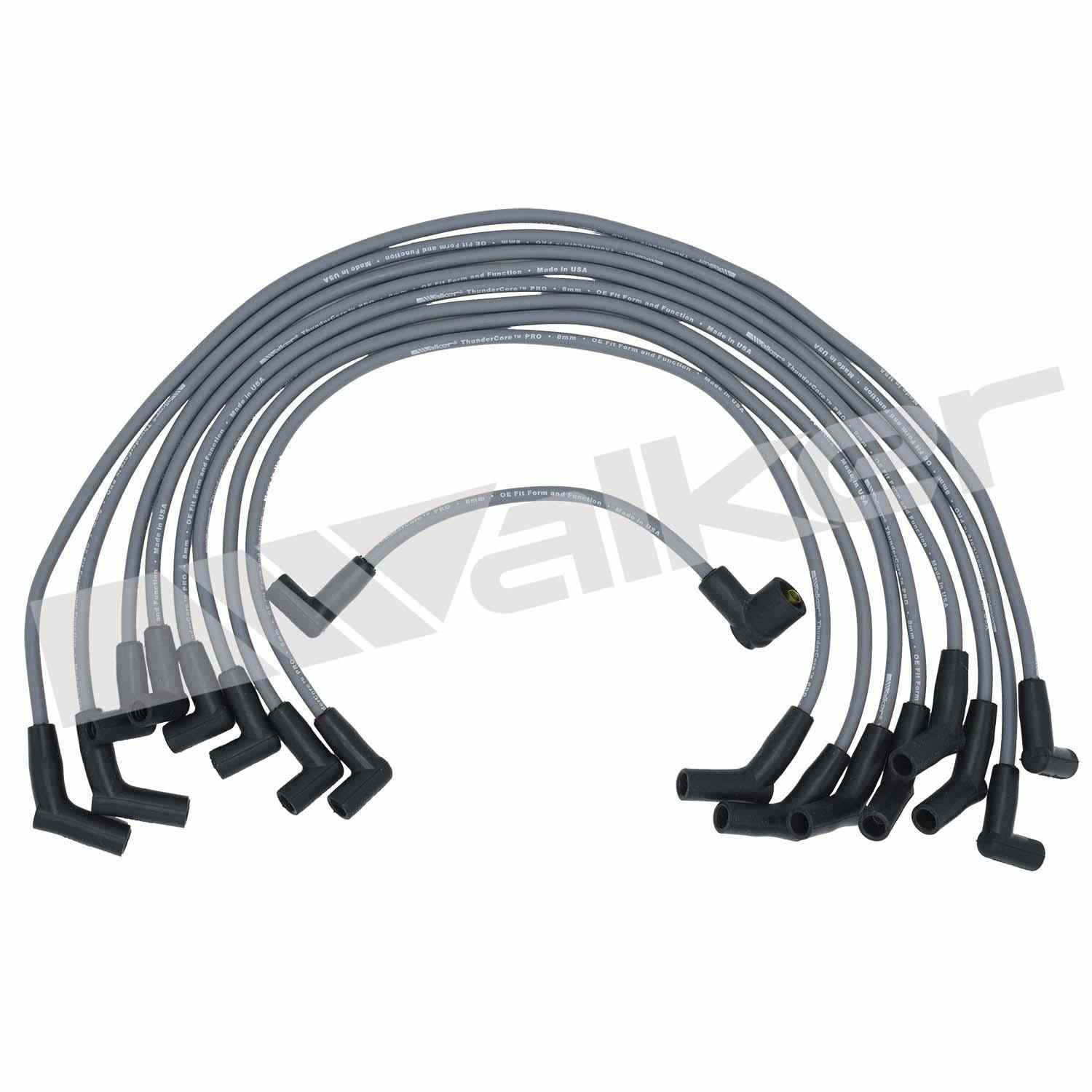 Walker Products ThunderCore PRO 924-1397 Spark Plug Wire Set  top view frsport 924-1397