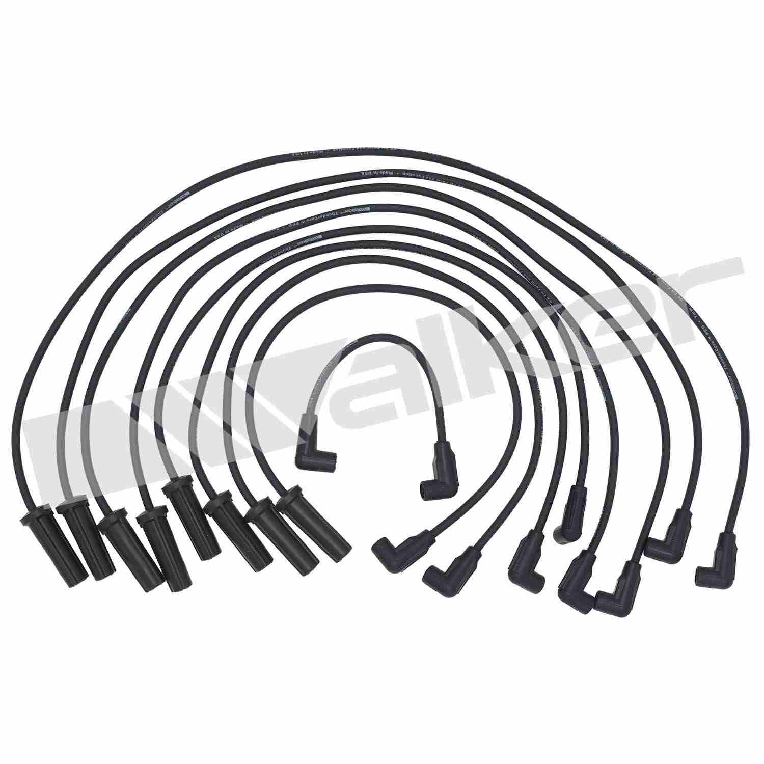 Walker Products ThunderCore PRO 924-1435 Spark Plug Wire Set 7MM 8-CYL  top view frsport 924-1435